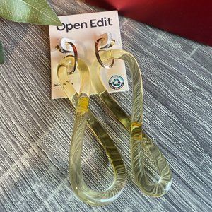 Swirl Drop Huggie Earrings